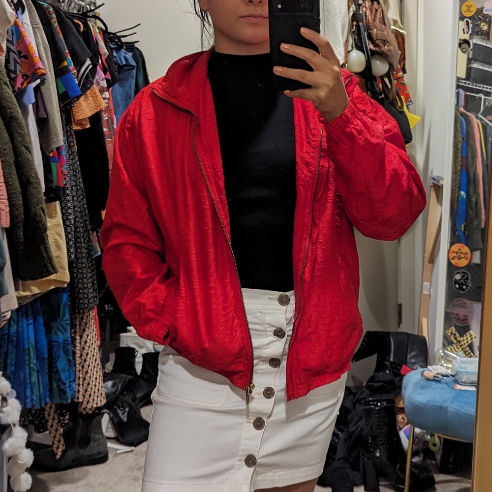 Oleg Cassini Red Windbreaker